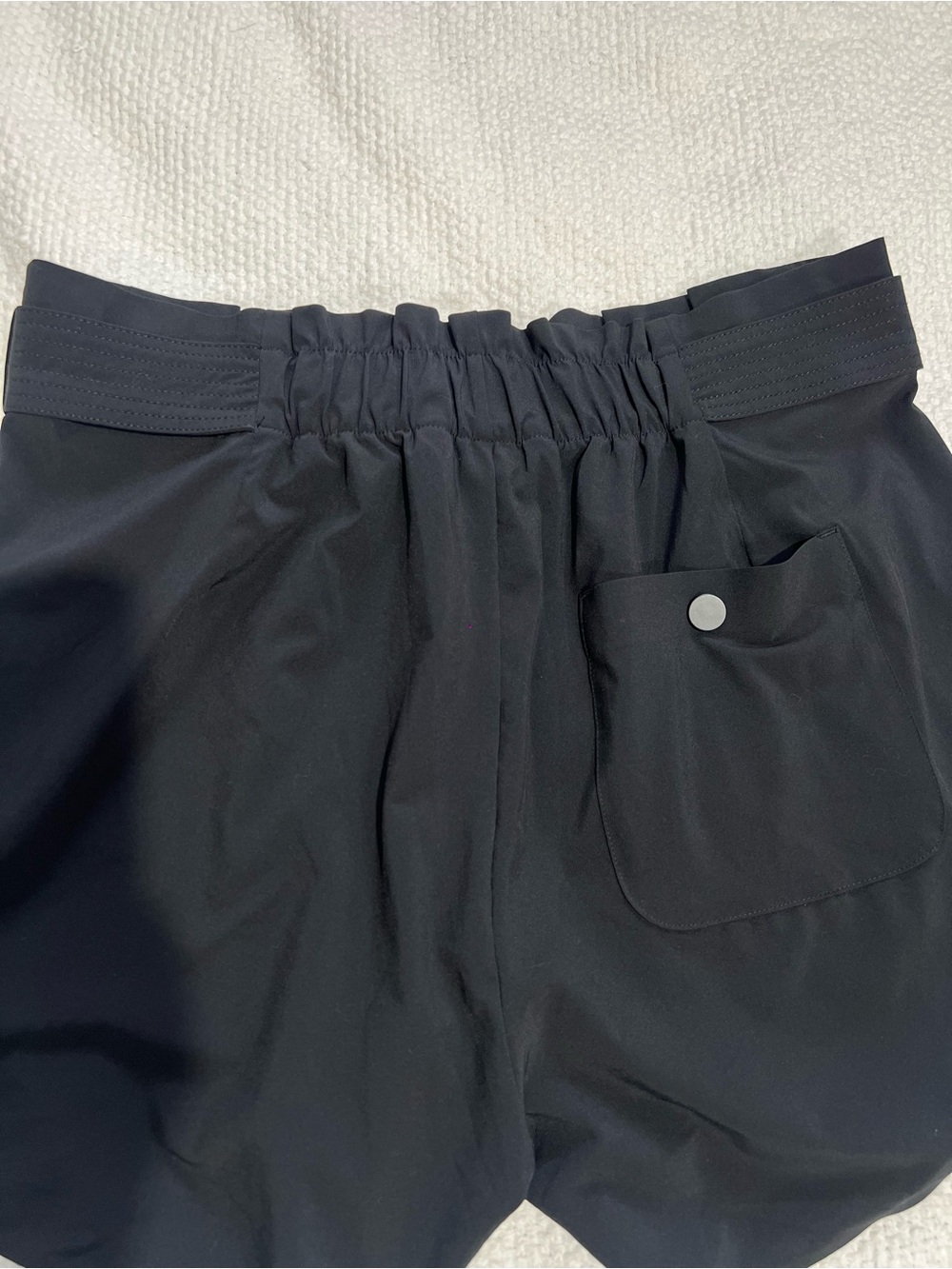 Athleta Black High-Rise Paperbag Waist‎ Tie-Belt Shorts - Picture 11 of 13